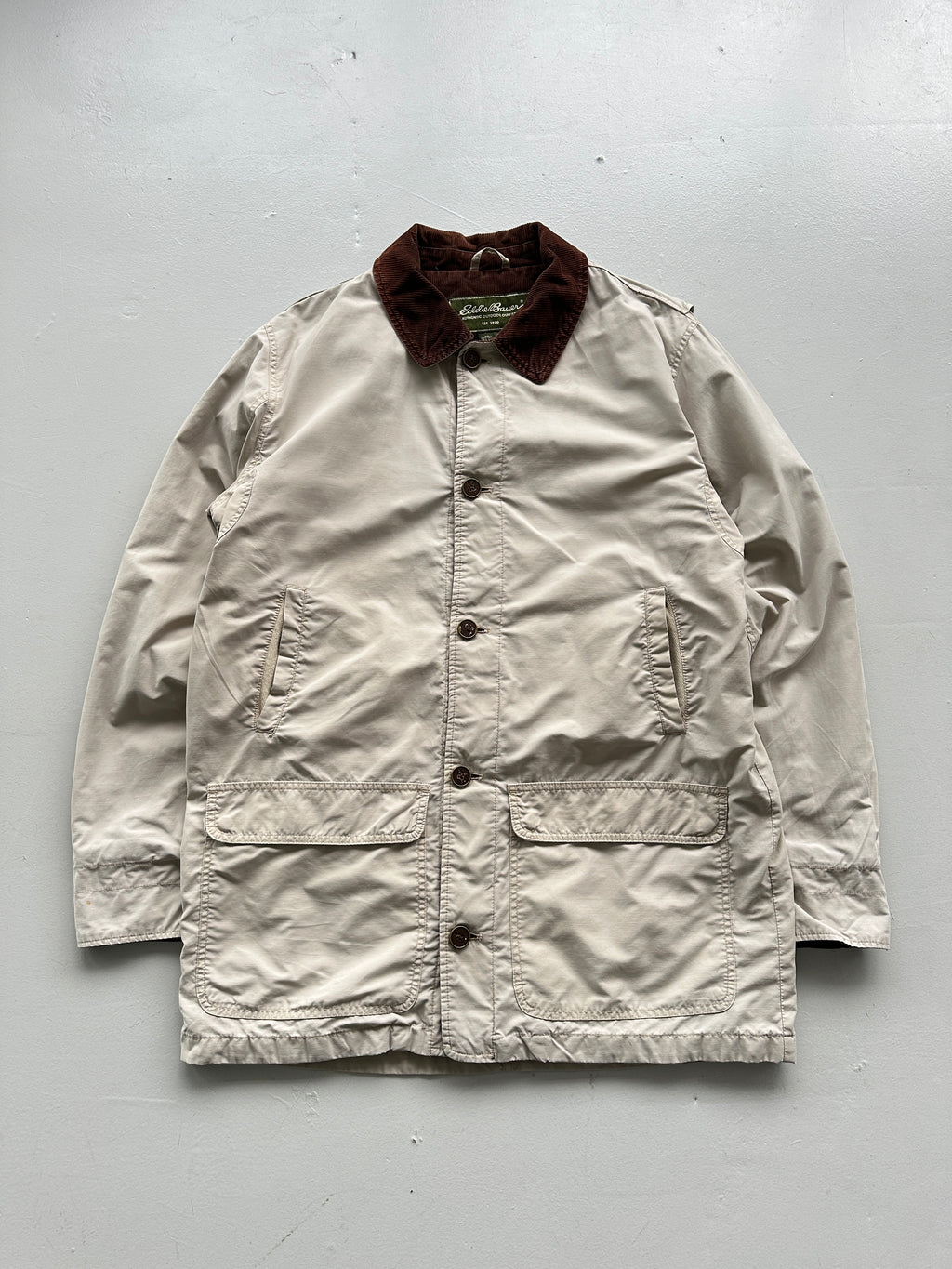 Eddie Bauer 90's Vintage Barn Jacket Cream / Sandstone - Large