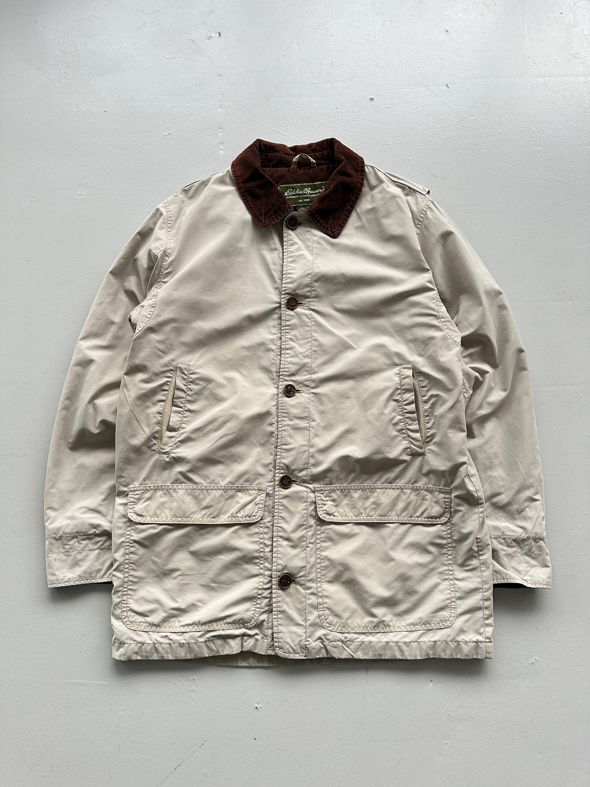 Eddie Bauer 90's Vintage Barn Jacket Cream / Sandstone - Large
