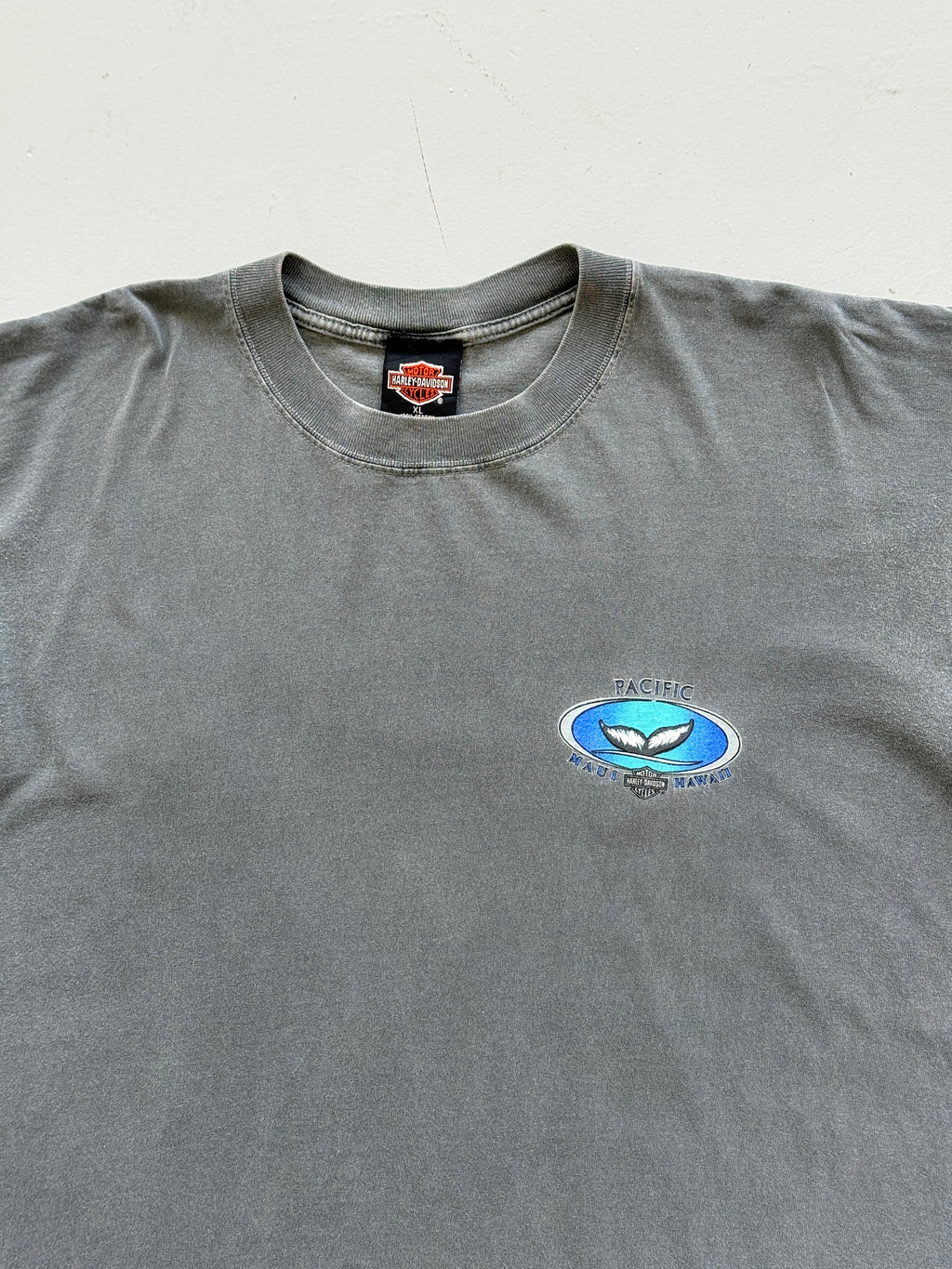 Grey Harley Davidson 90's Vintage Sun Faded Graphic T-Shirt - XL