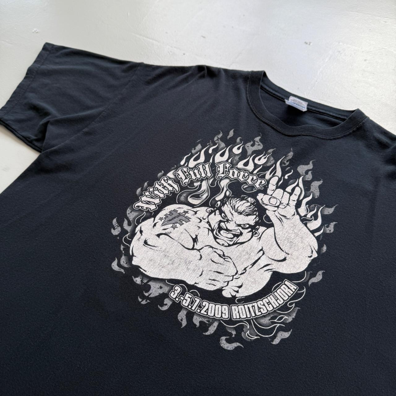 Black With Force Metal 00s Vintage Festival Graphic T-Shirt - Large