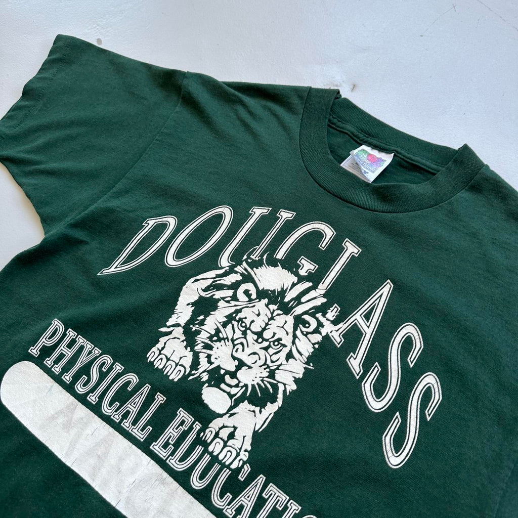 Douglas University Sports Dark Green 90s Vintage T-shirt - Small