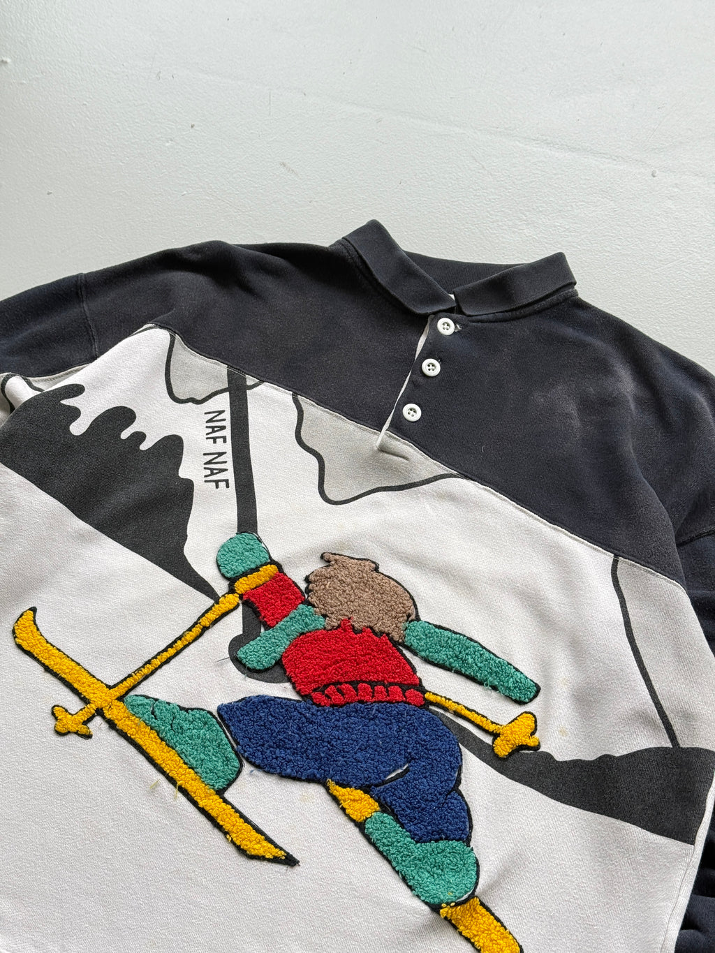 Naf Naf Ski Graphic 90's Vintage Sweatshirt - Medium