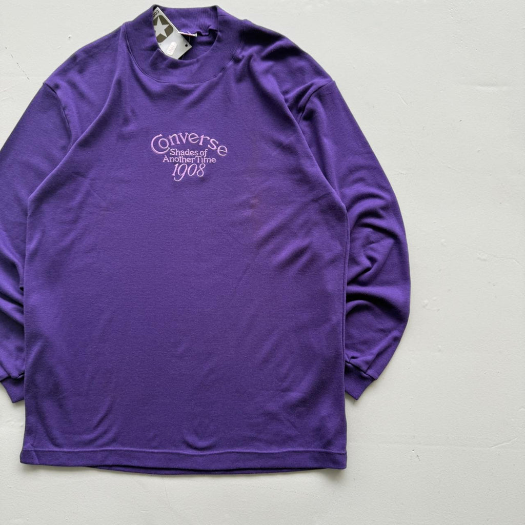 Purple Converse 90's Deadstock Graphic Mock Neck Sweatshirt - Large