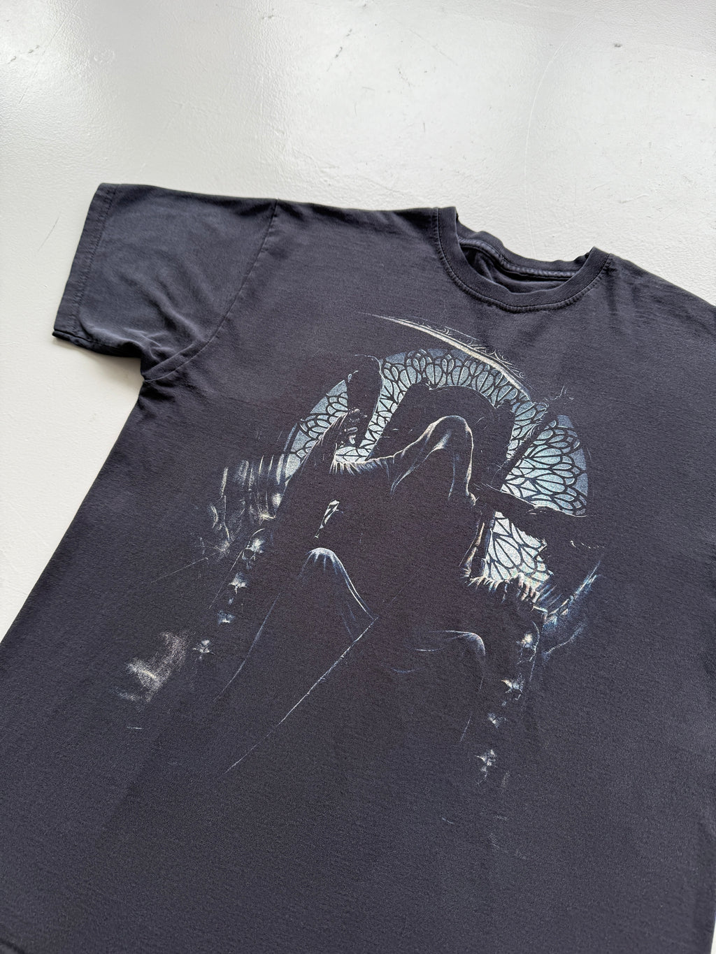 Black Grim Reaper 00's Vintage Graphic Metal T-Shirt - Medium