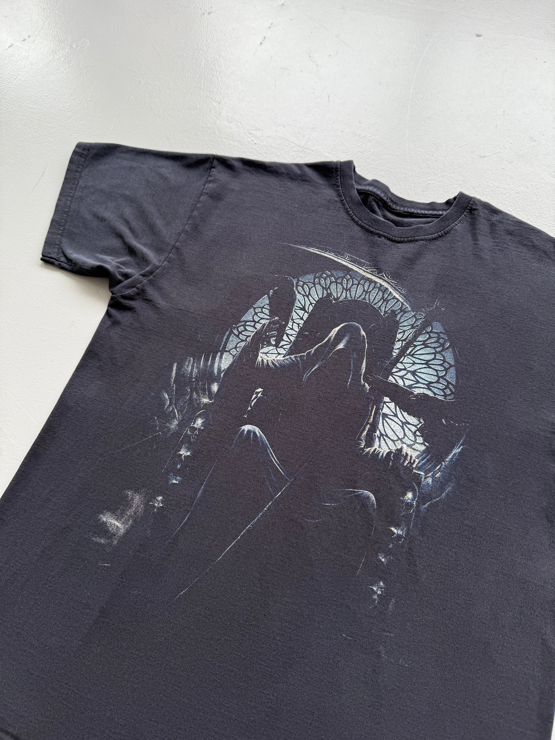 Black Grim Reaper 00's Vintage Graphic Metal T-Shirt - Medium