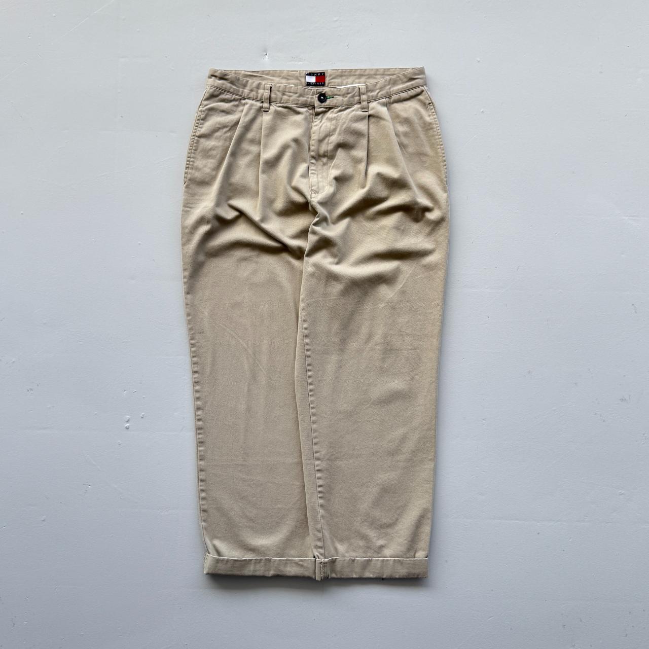 Tommy Hilfiger Cream Wide Leg 90's Vintage Chino Trousers - 36” x 27”