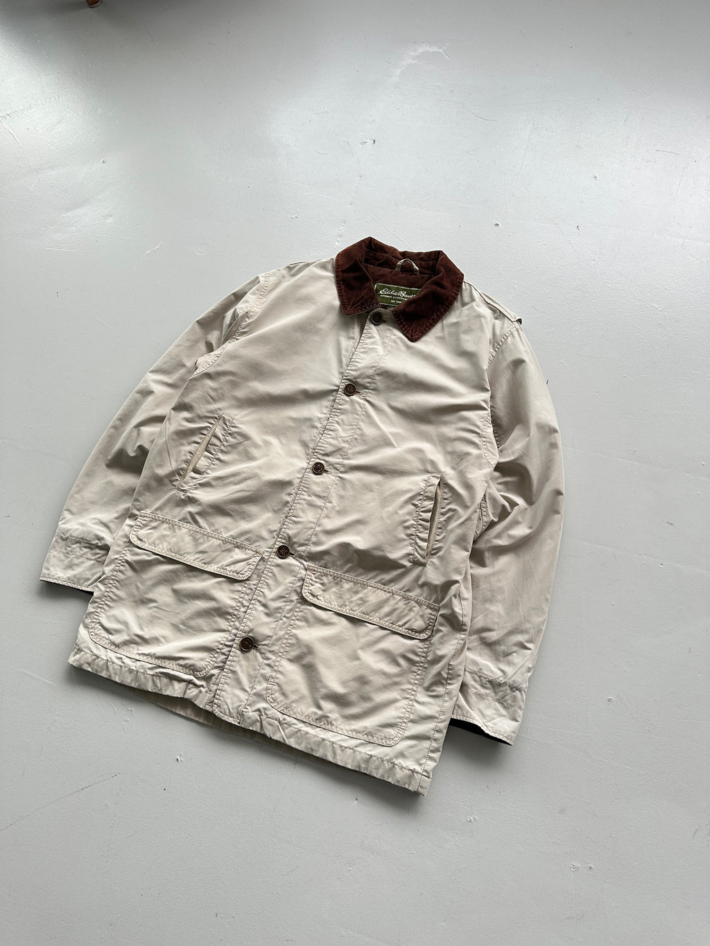 Eddie Bauer 90's Vintage Barn Jacket Cream / Sandstone - Large