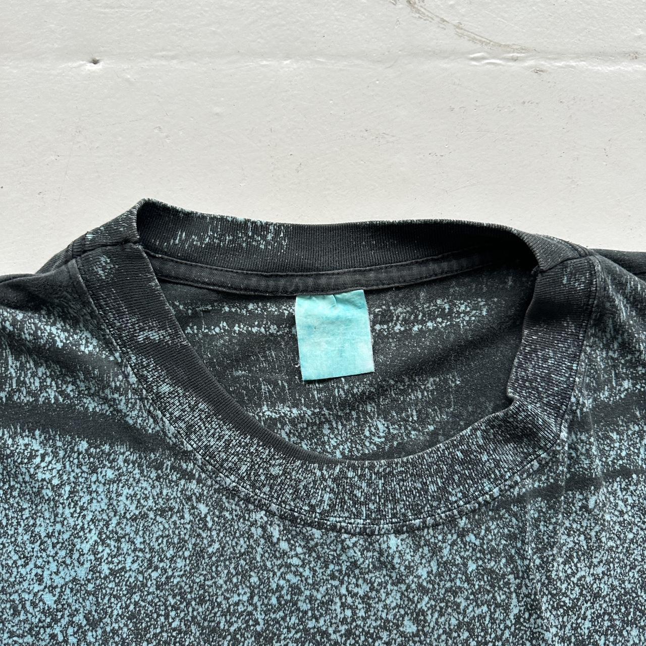 Black Blue Gemini AOP 90s Vintage Graphic T-Shirt - 2XL