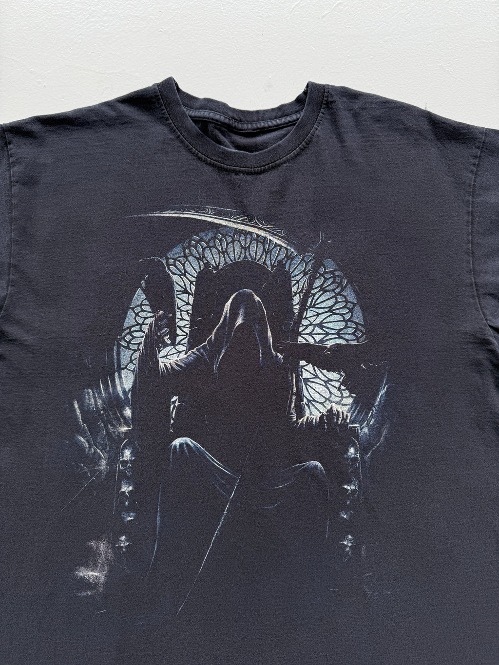Black Grim Reaper 00's Vintage Graphic Metal T-Shirt - Medium
