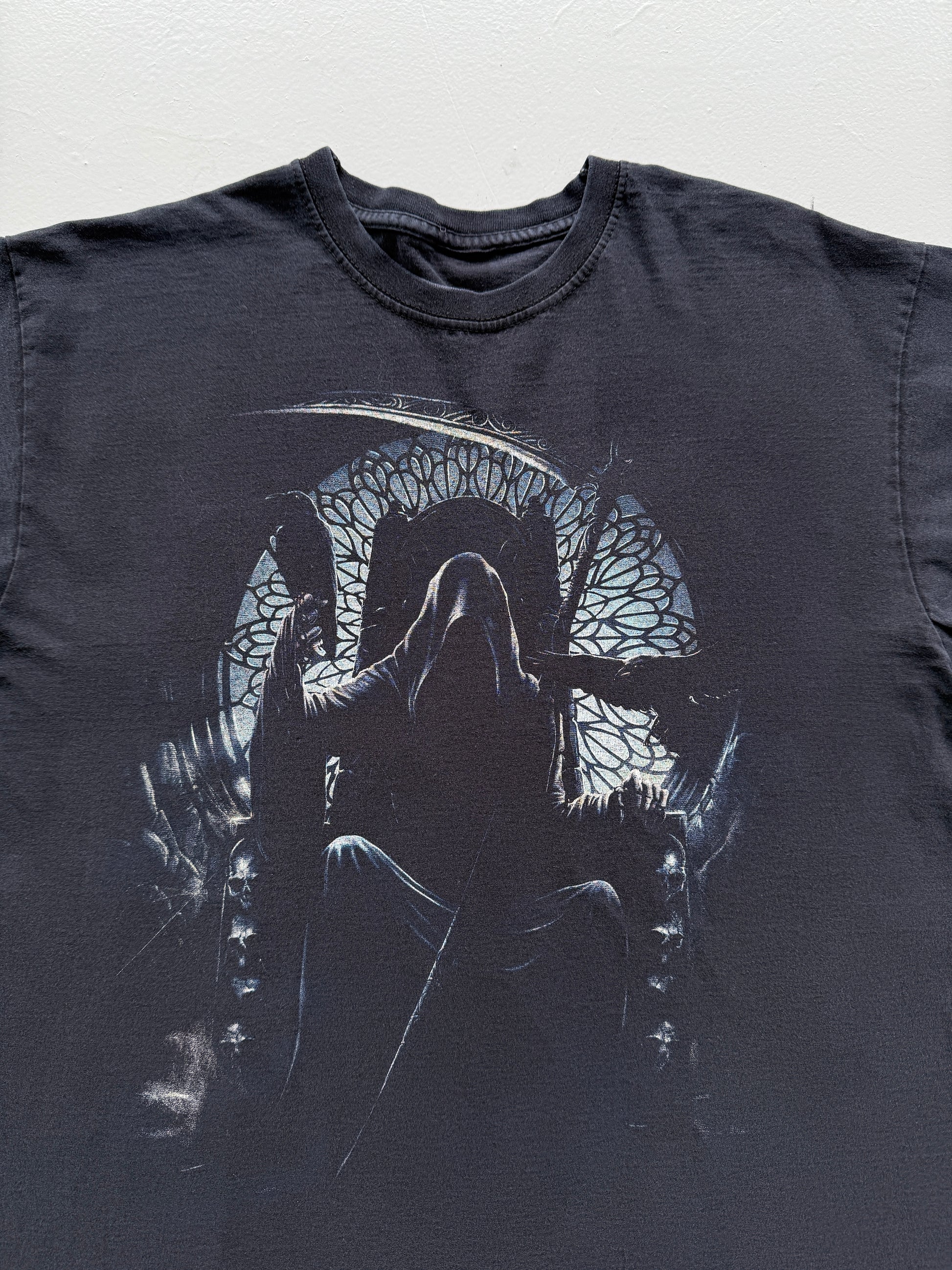 Black Grim Reaper 00's Vintage Graphic Metal T-Shirt - Medium