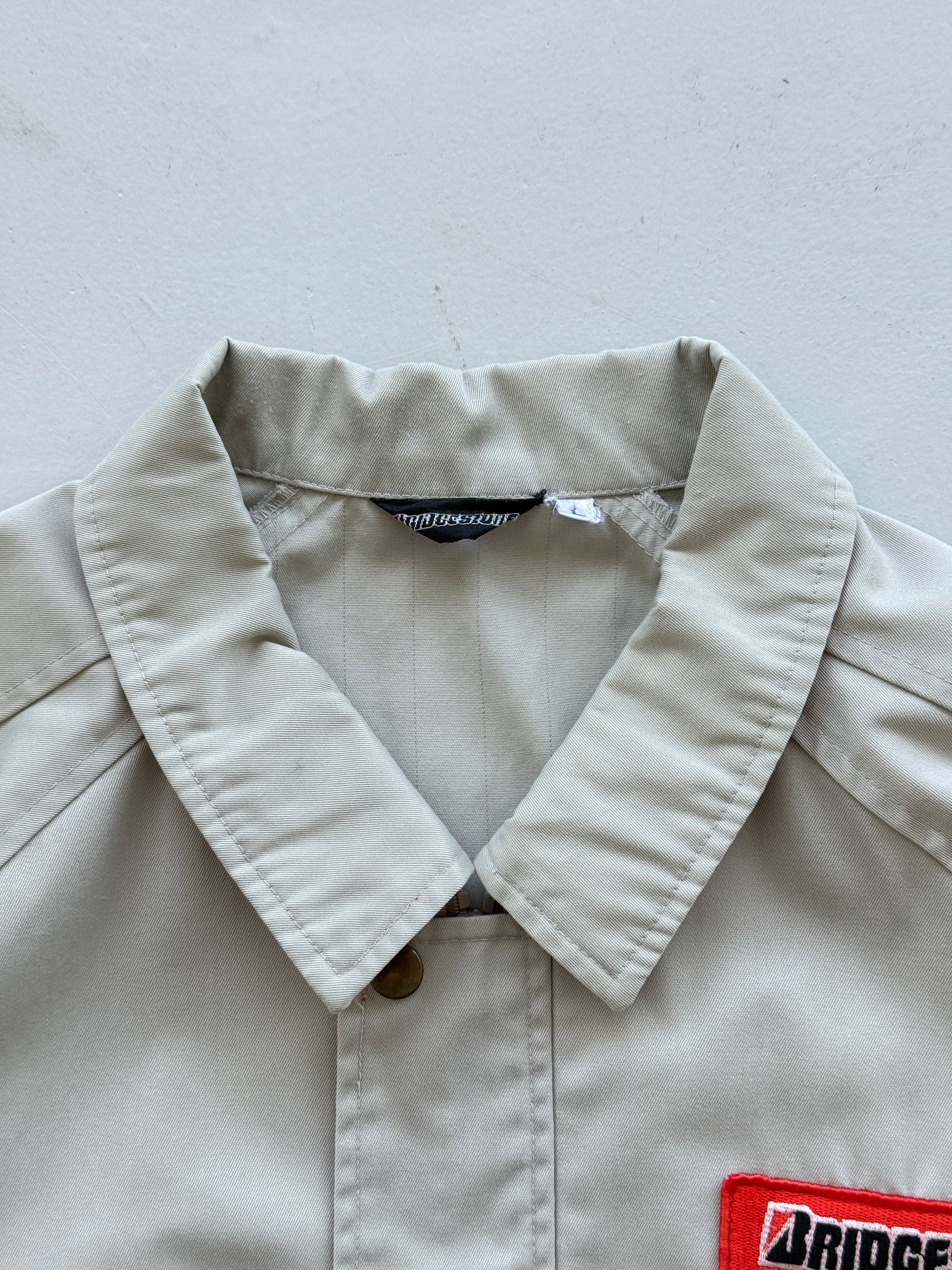 Grey Japanese Workwear 90's Vintage Bridgestone Mechanics Jacket - Medium