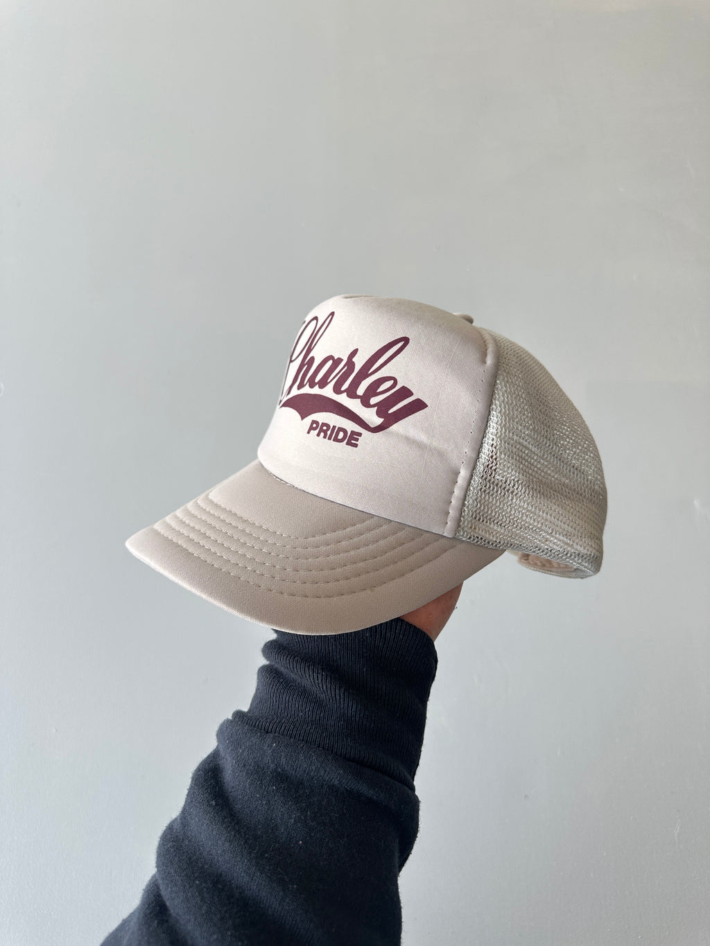 White Charley Pride 80's Vintage Foam Mesh SnapBack Trucker Cap