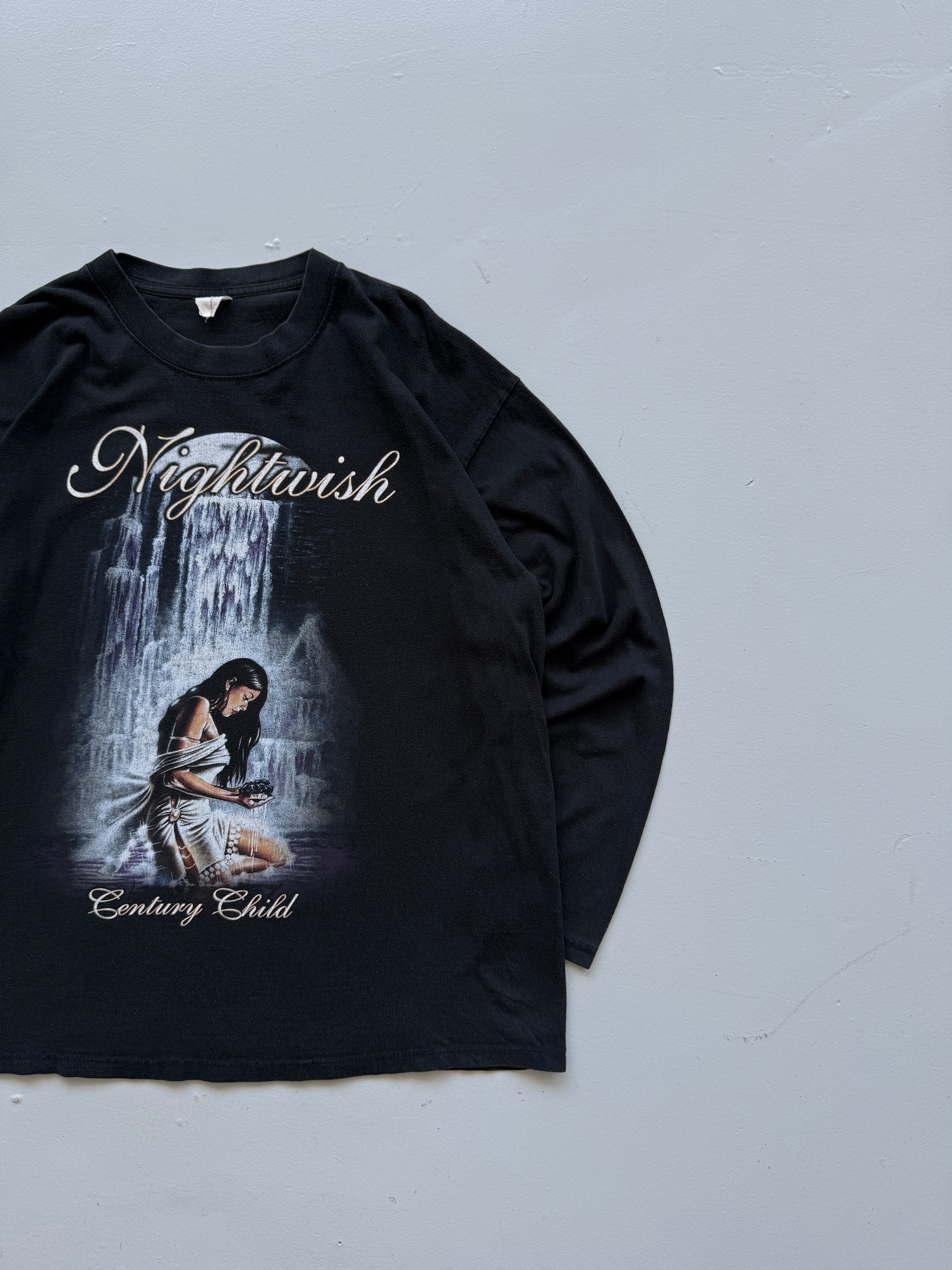 Black Nightwish Century Child 2002 World Tour Vintage Long Sleeve Graphic T-Shir