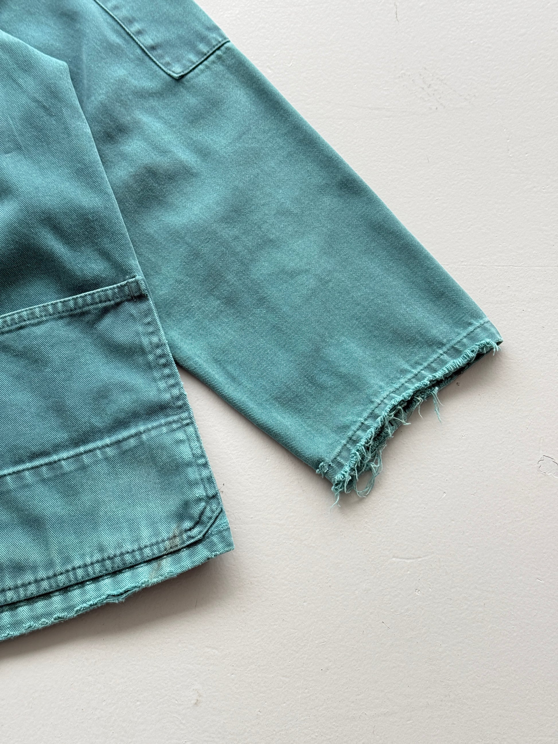 Teal French Vintage Workwear Chore Jacket 80's CH381 - Small