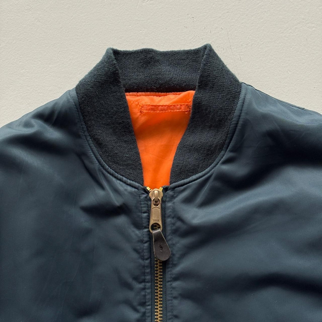 Navy Blue 80’s Vintage Bomber Jacket - XL