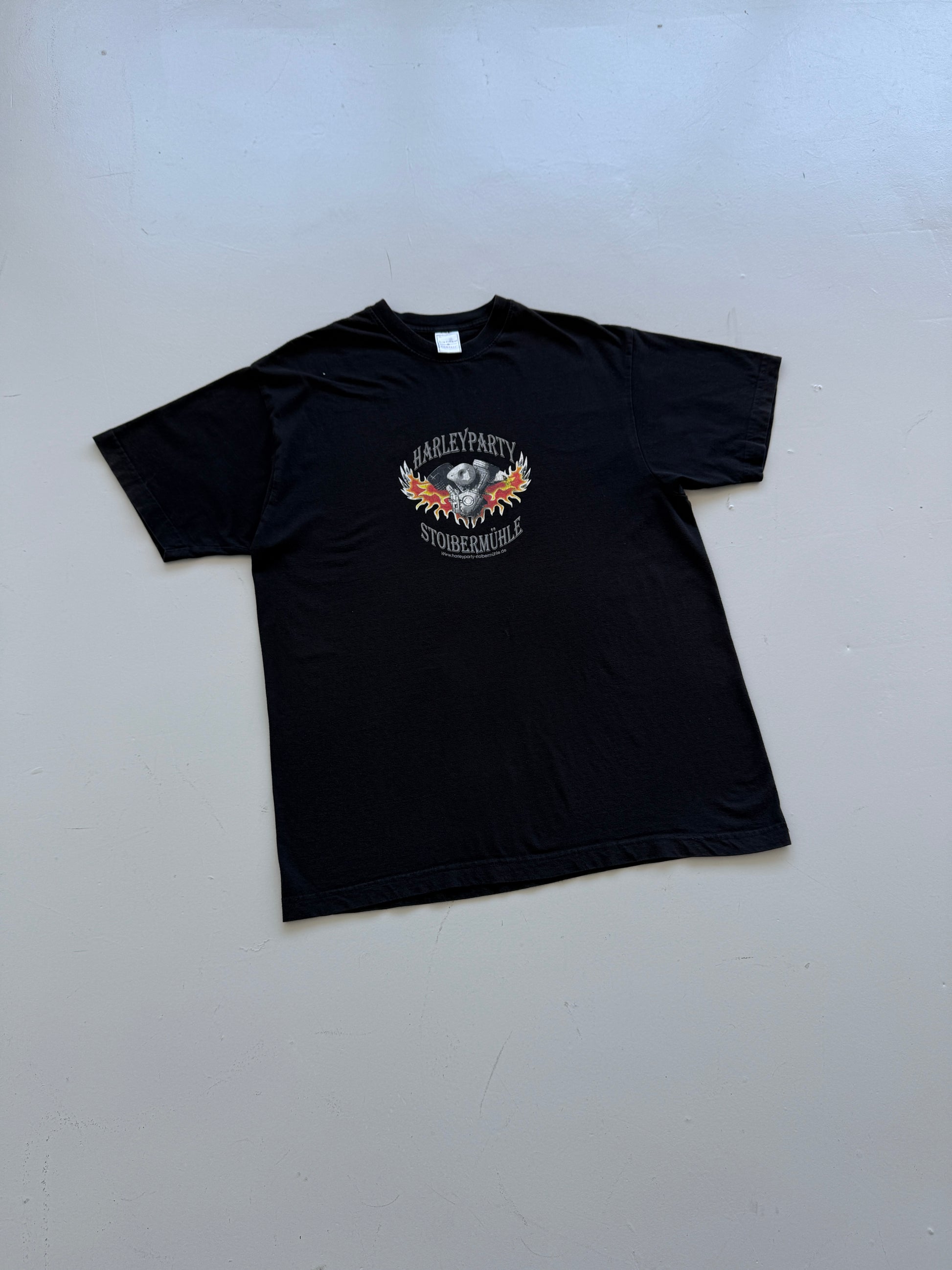 Black Harley Party 00's Vintage Harley Davidson Graphic T-Shirt - Large