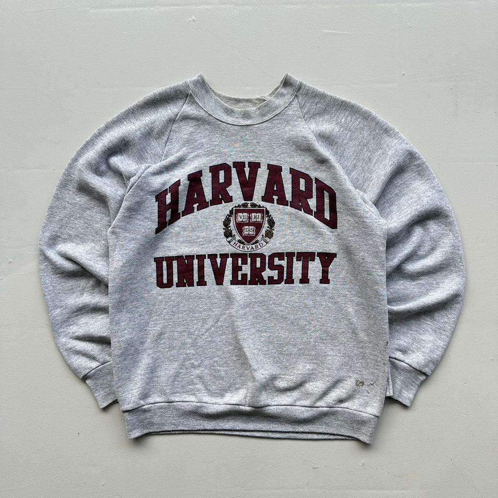 Grey Harvard University 80’s Raglan Vintage Graphic Sweatshirt - Medium