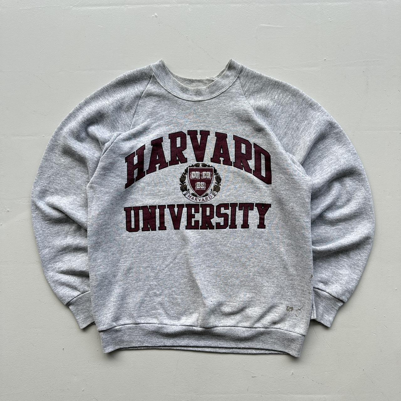 Grey Harvard University 80’s Raglan Vintage Graphic Sweatshirt - Medium