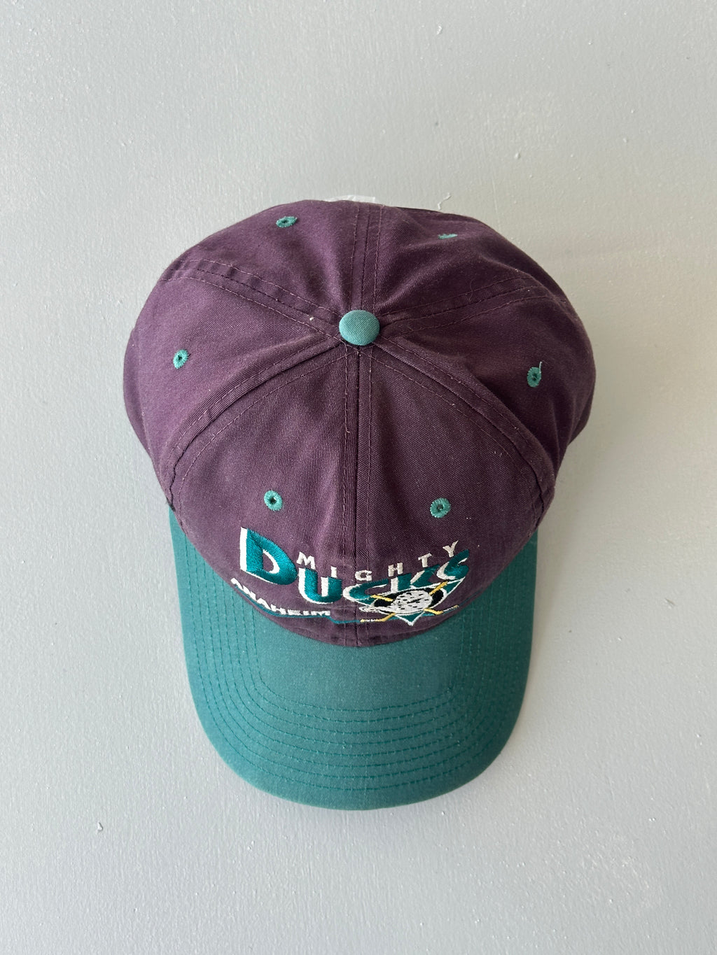 Purple / Teal Anaheim Mighty Ducks NHL 90's Vintage SnapBack Trucker Cap