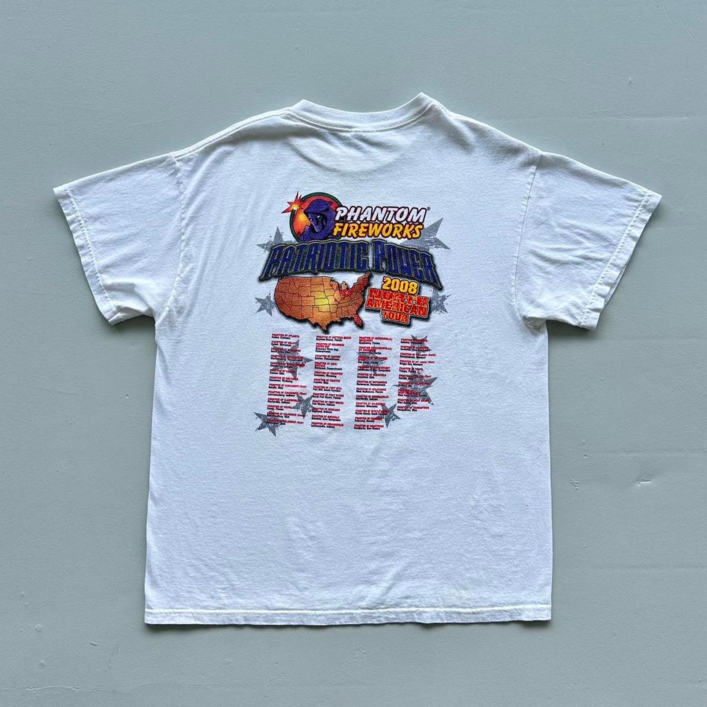 White Phantom Fireworks Vintage 00’s T-shirt - Large