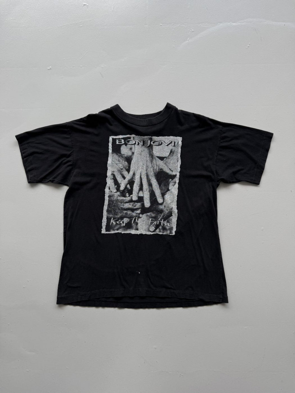 Bon Jovi Keep The Faith 90's Vintage Single Stitch Graphic Band T-Shirt - Large