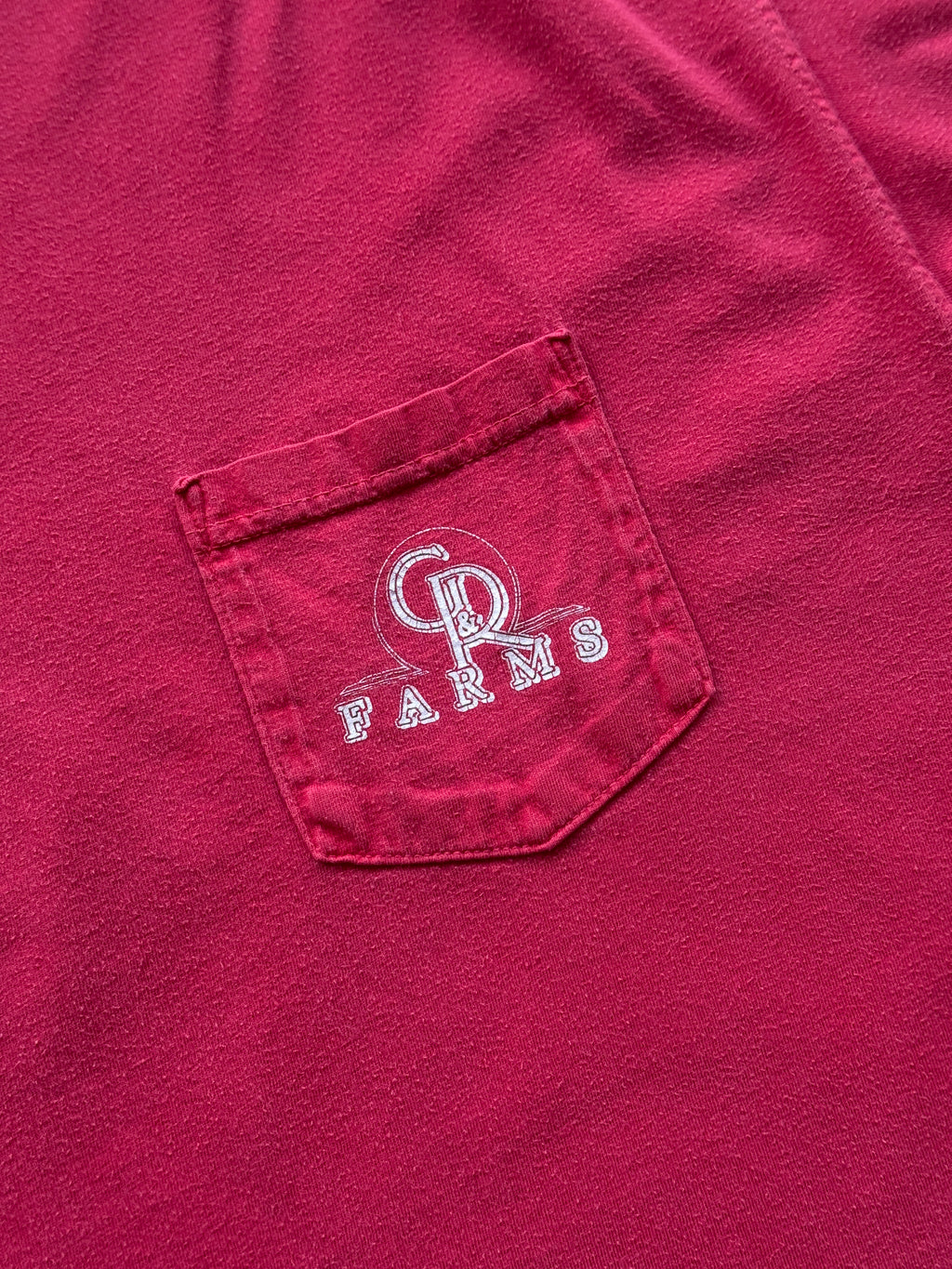Faded Red California 90's Vintage Farming Graphic T-Shirt - XL
