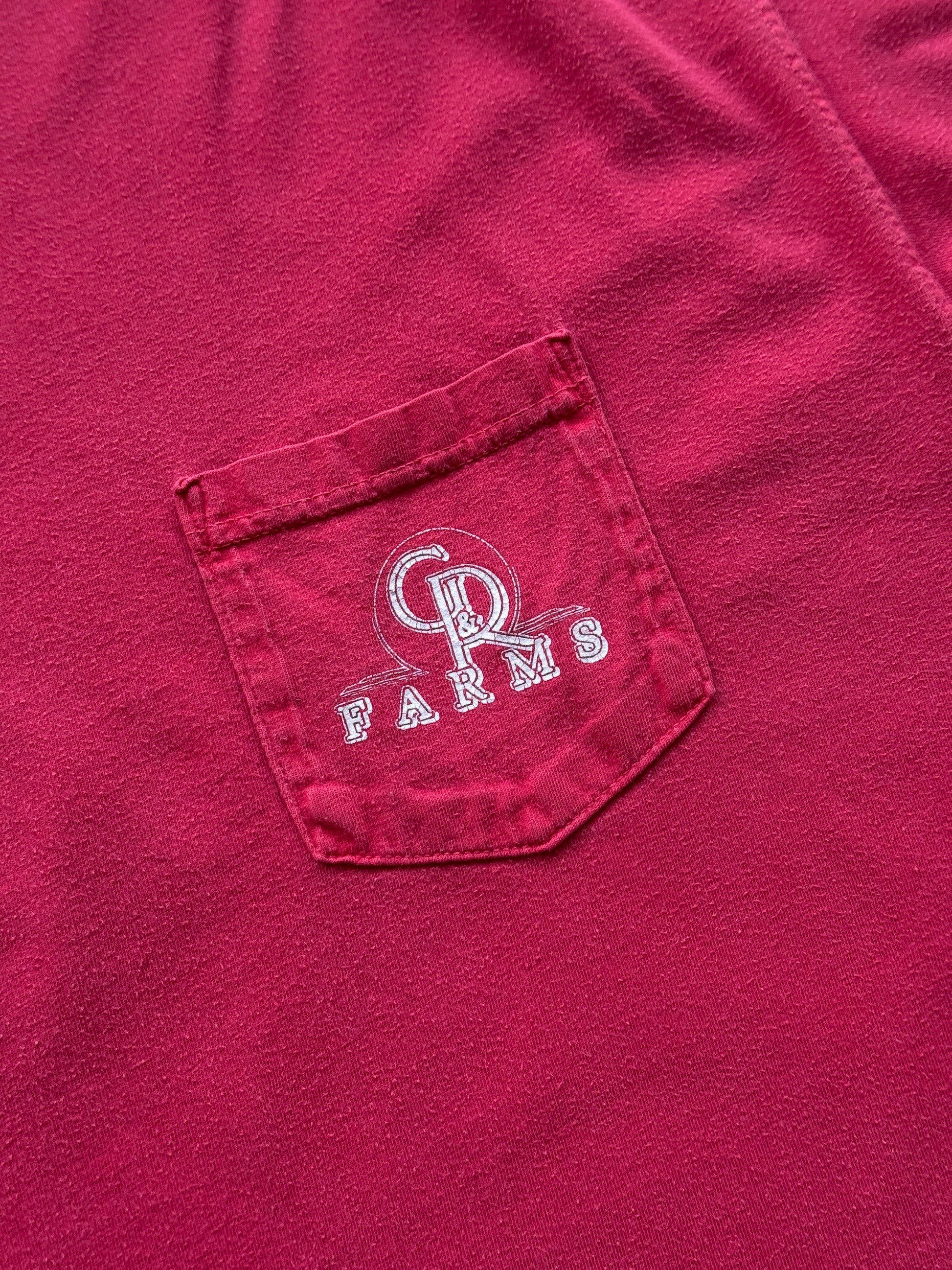 Faded Red California 90's Vintage Farming Graphic T-Shirt - XL