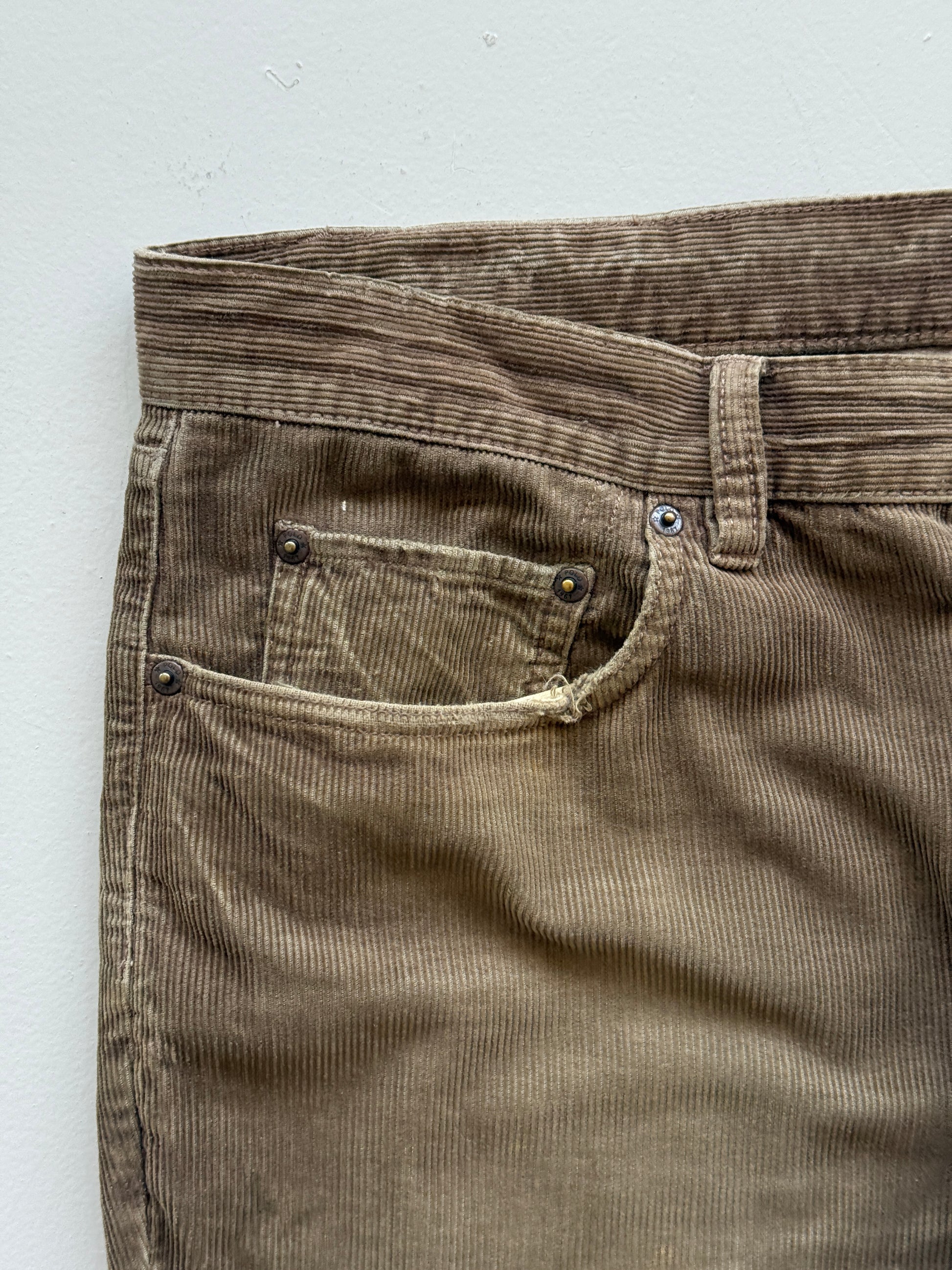 Brown Polo Ralph Lauren 00's Vintage Corduroy Chino Trousers - W36 x L34