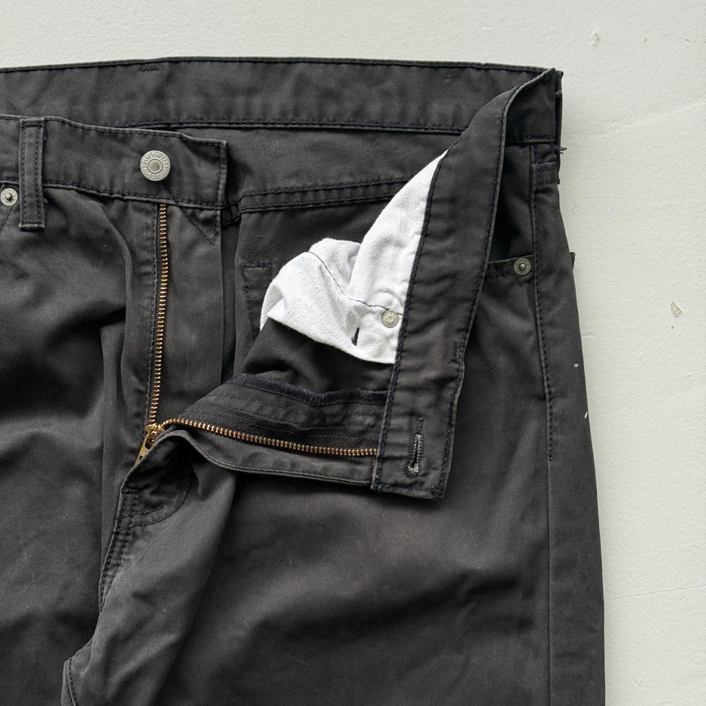 Black Levi's 505 Denim Straight Leg 90's Vintage Jeans - 36” x 30”