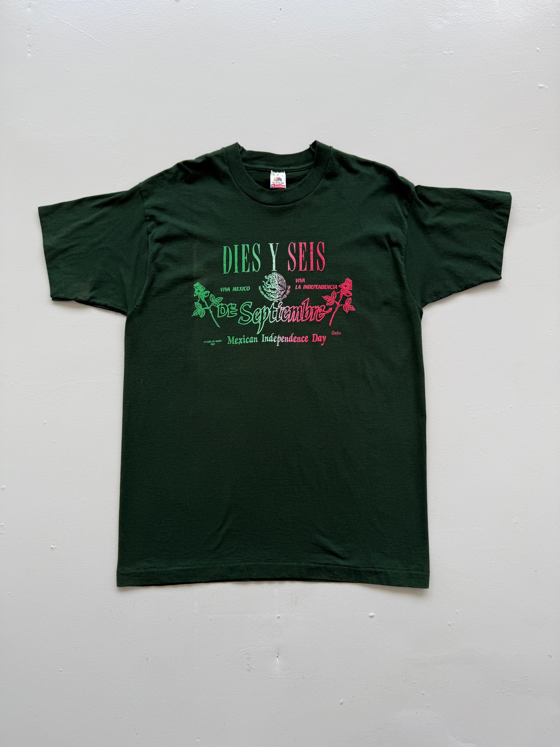 Green Mexican Independence Day 90's Vintage Graphic T-Shirt - XL