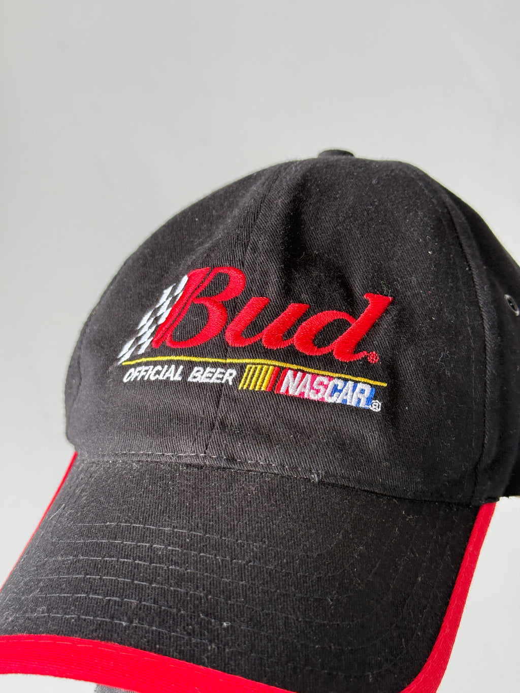 Black Budweiser Nascar Vintage Cotton SnapBack Trucker Cap