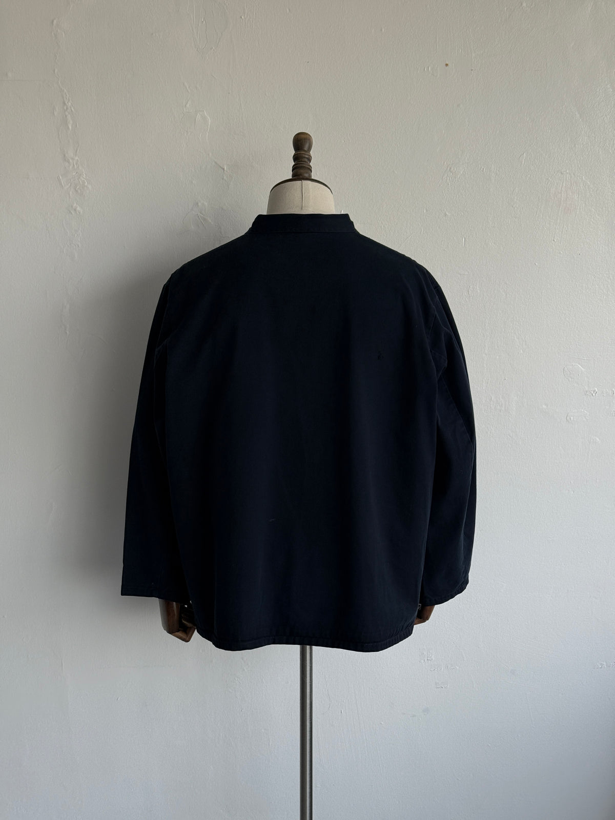 Thrashed Black French 90's Vintage Workwear Chore Jacket CH532 - XL