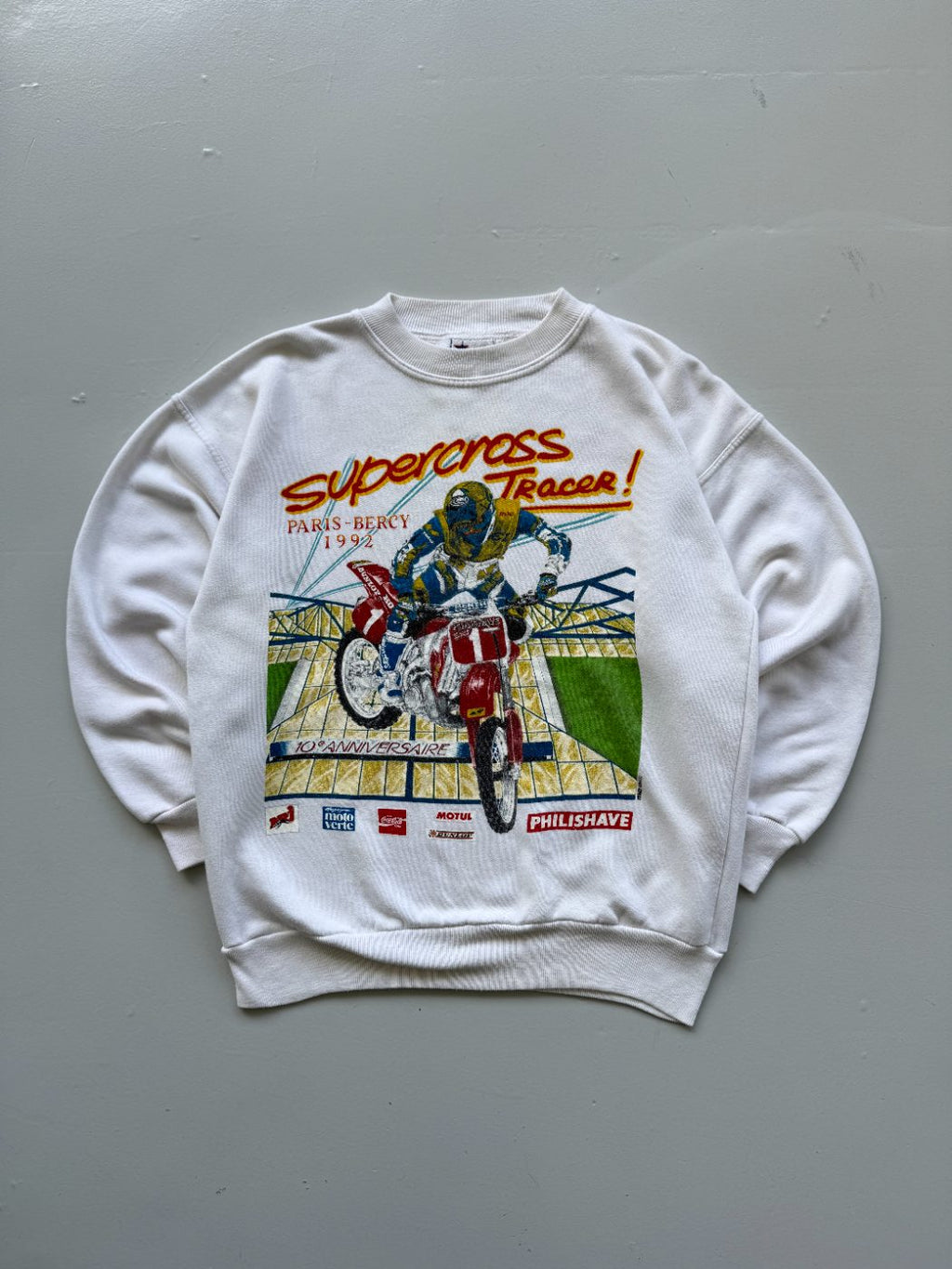 Supercross Paris-Bercy 1992 90s Vintage Graphic Sweatshirt - Medium