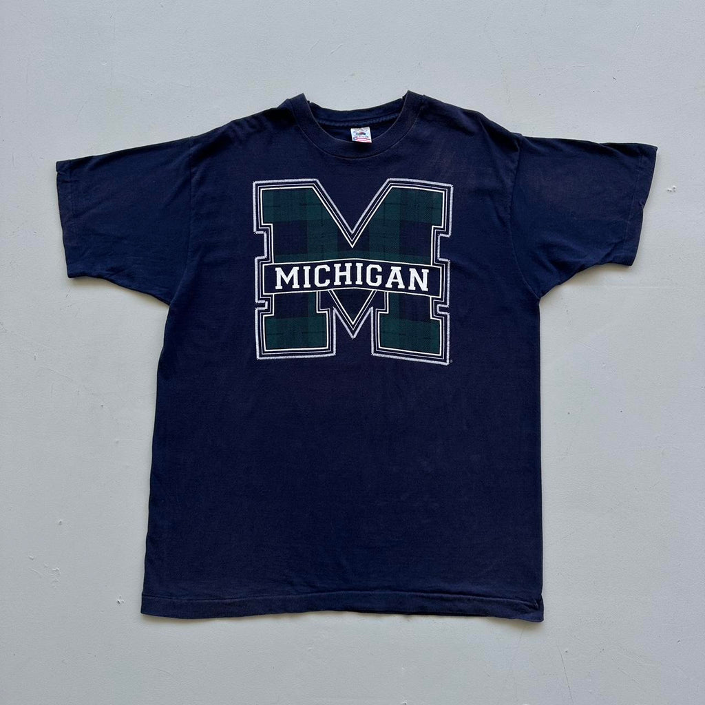 Navy Michigan University / Tourist Vintage 90's T-shirt - XL