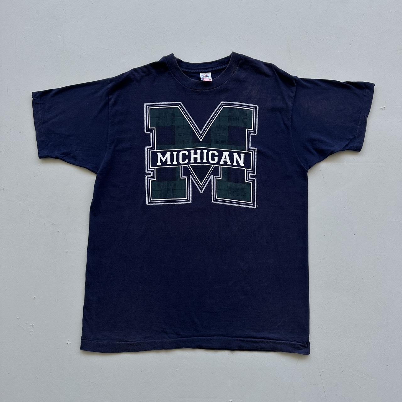 Navy Michigan University / Tourist Vintage 90's T-shirt - XL