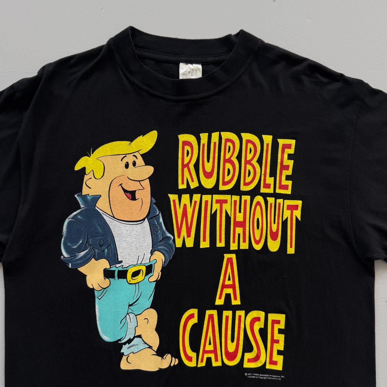 Black Fred Flintstone 90s Vintage Graphic T-Shirt - Large