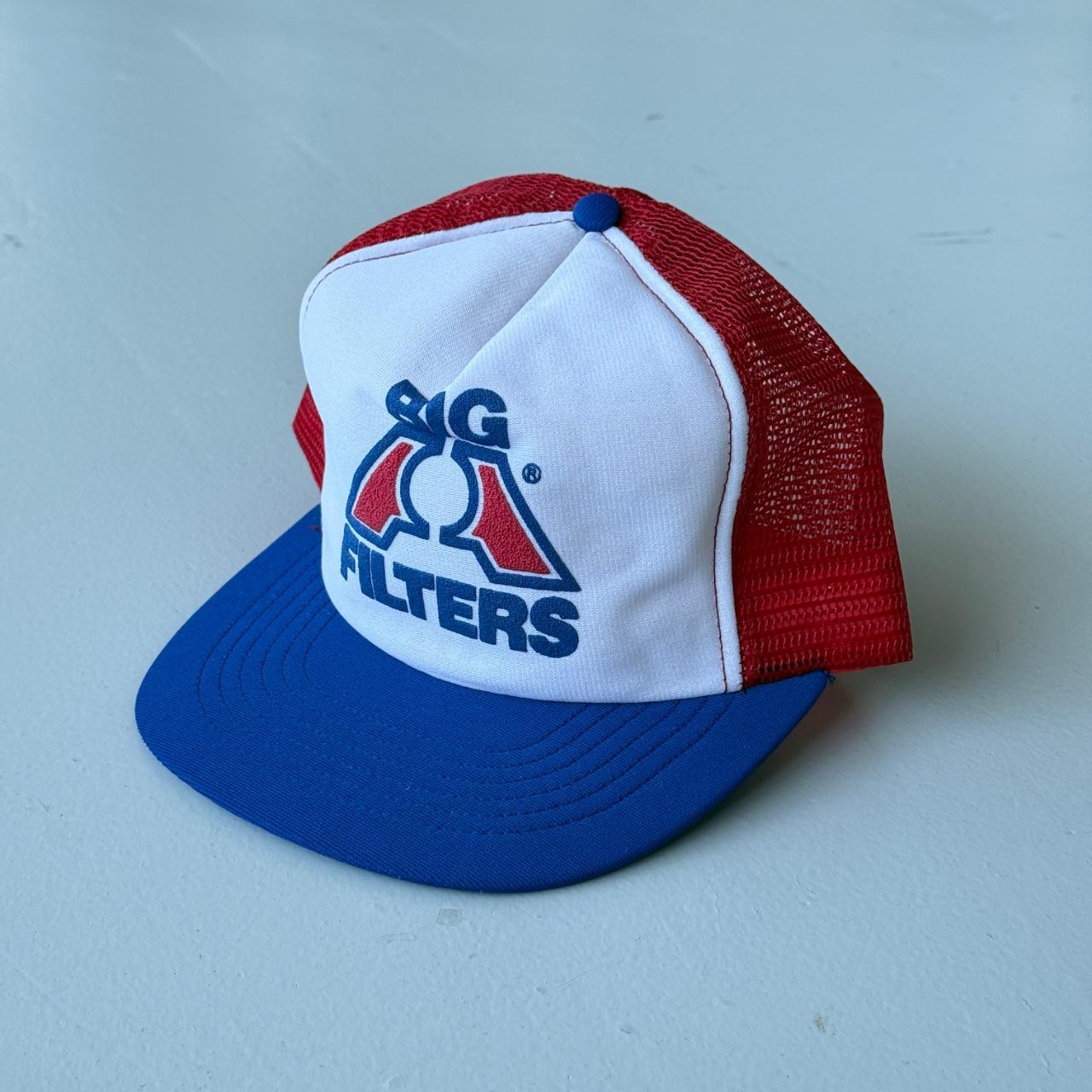 White / Red Big A Filters Vintage Foam and Mesh SnapBack Trucker Cap