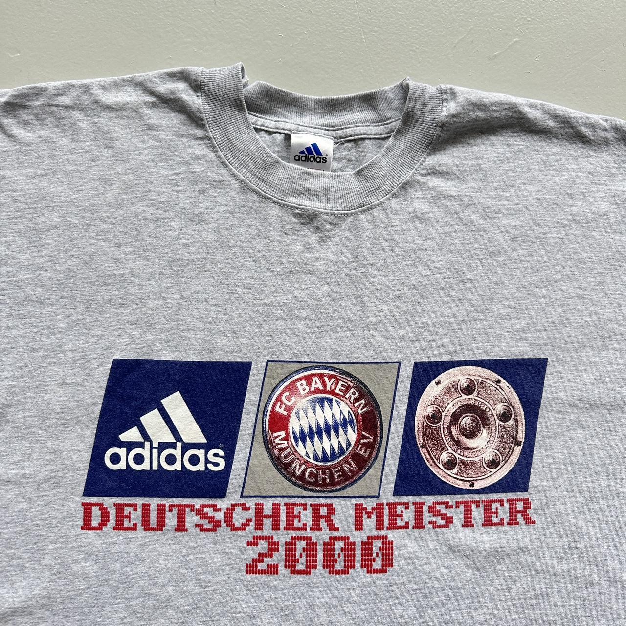 Grey Adidas Bayern Munchen Football 00s Vintage Graphic T-Shirt - XL