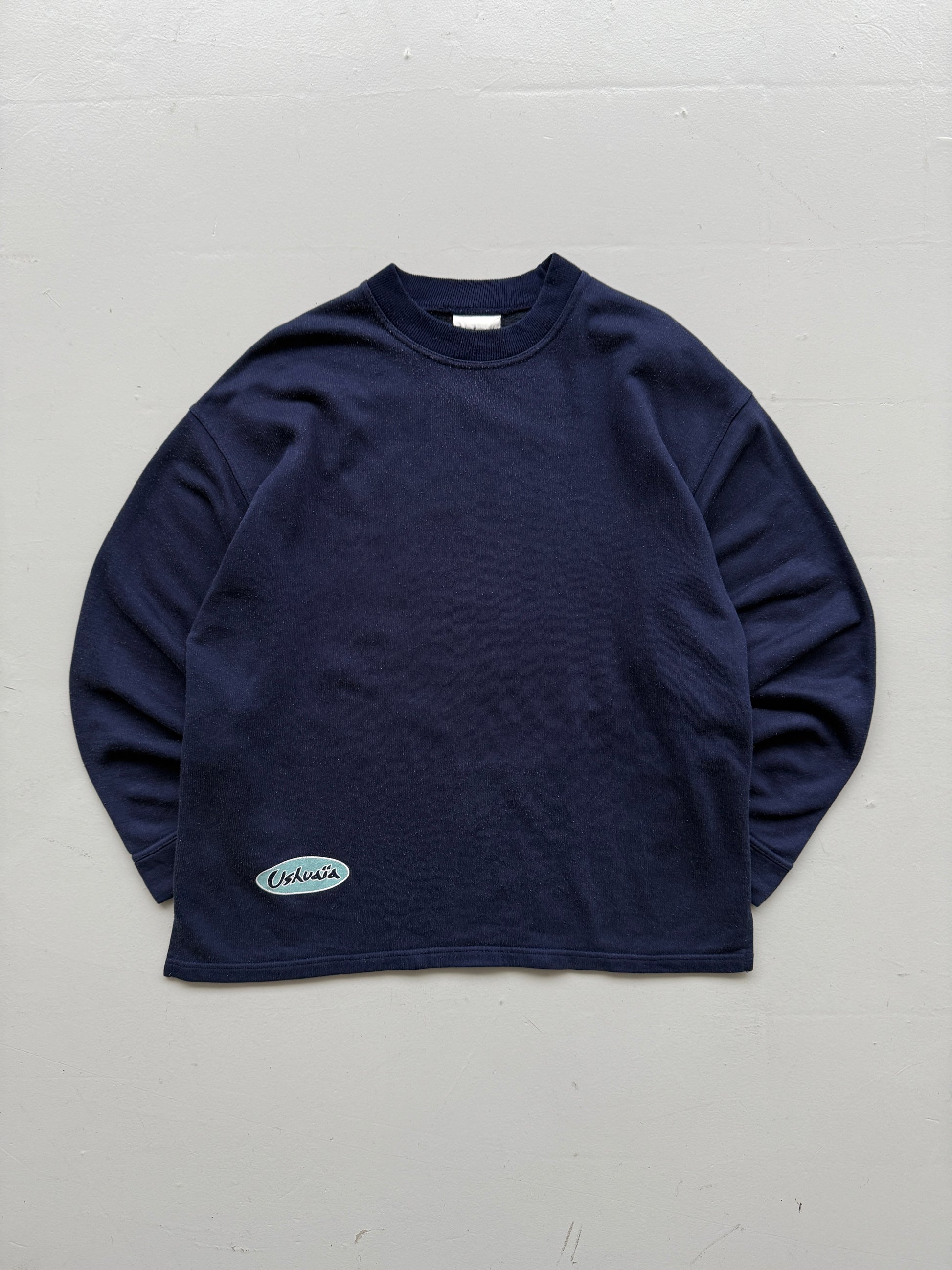 Navy Blue Ushuaia 90's Vintage Surfer Graphic Sweatshirt Jumper - Large