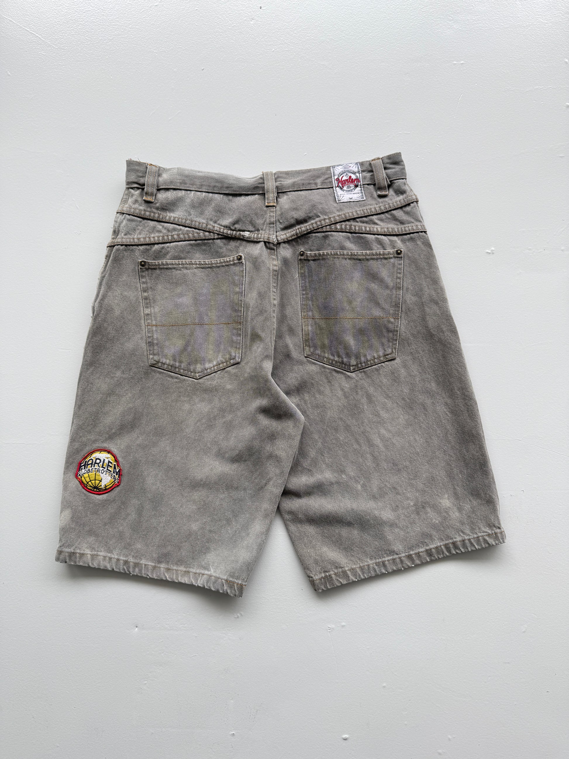 Faded Grey Fubu Platinum 00's Vintage Y2K Denim Shorts - W36 x L12