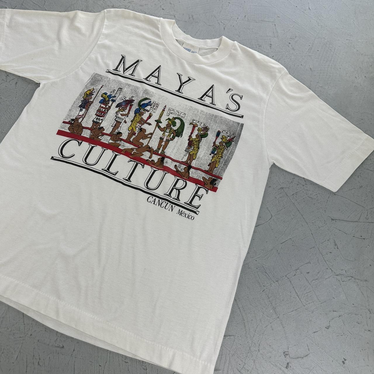 Mayas Culture White 90s vintage T-shirt - Medium