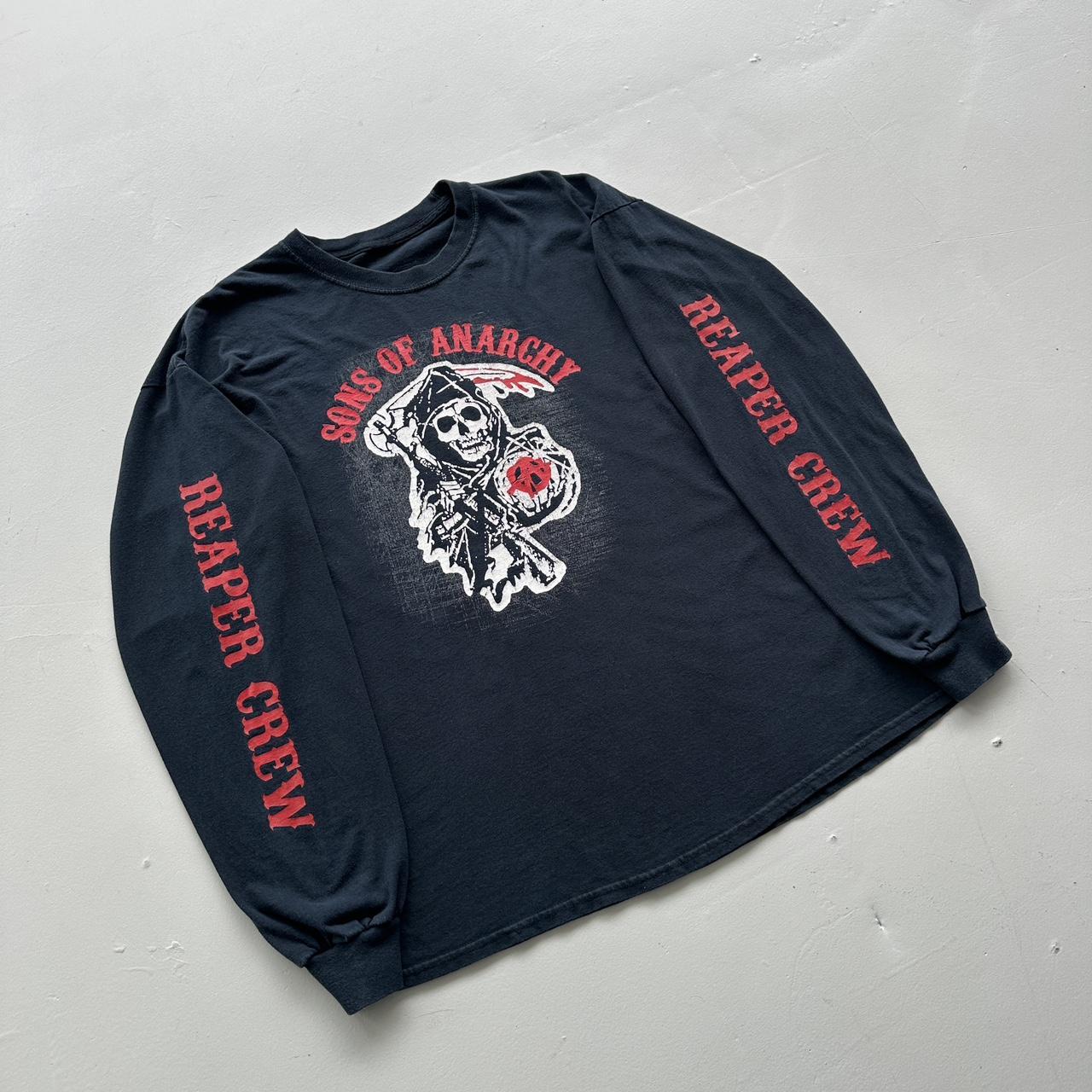 Sons Of Anarchy Black Long Sleeve 00s Vintage T-shirt - Large