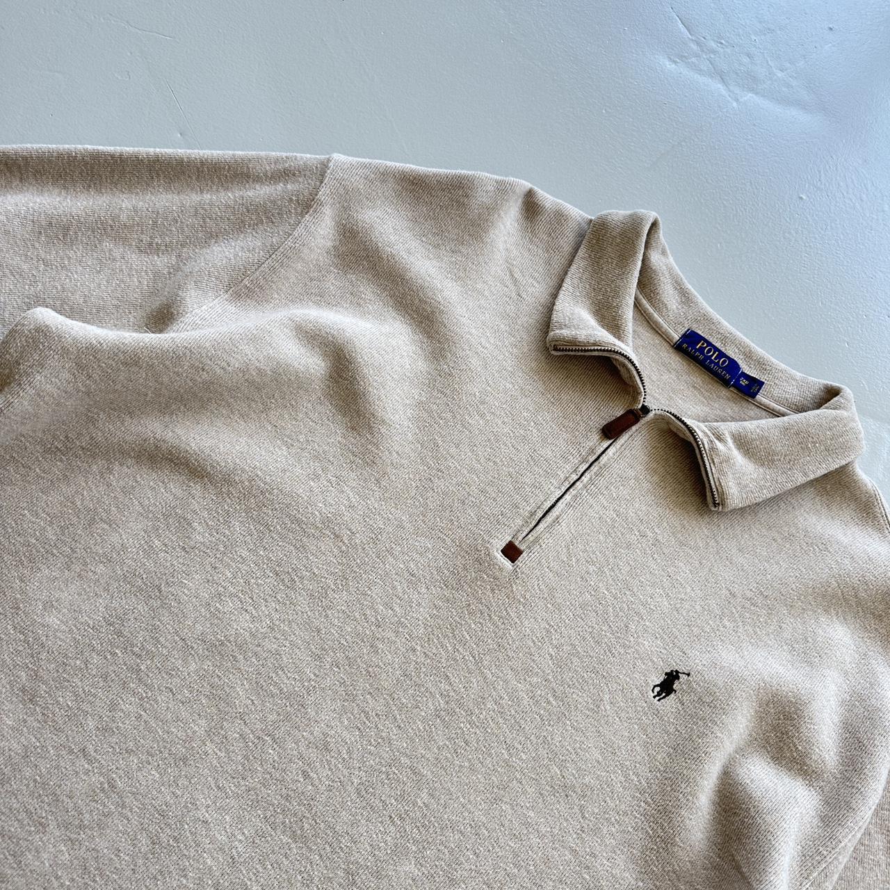 Cream Polo Ralph Lauren Quarter Zip Sweatshirt - 2XL