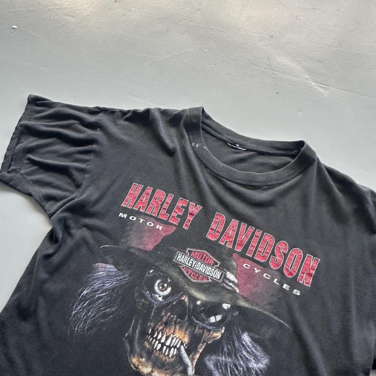 Black Harley Davidson Rare Skeleton 90’s Vintage T-shirt - Large
