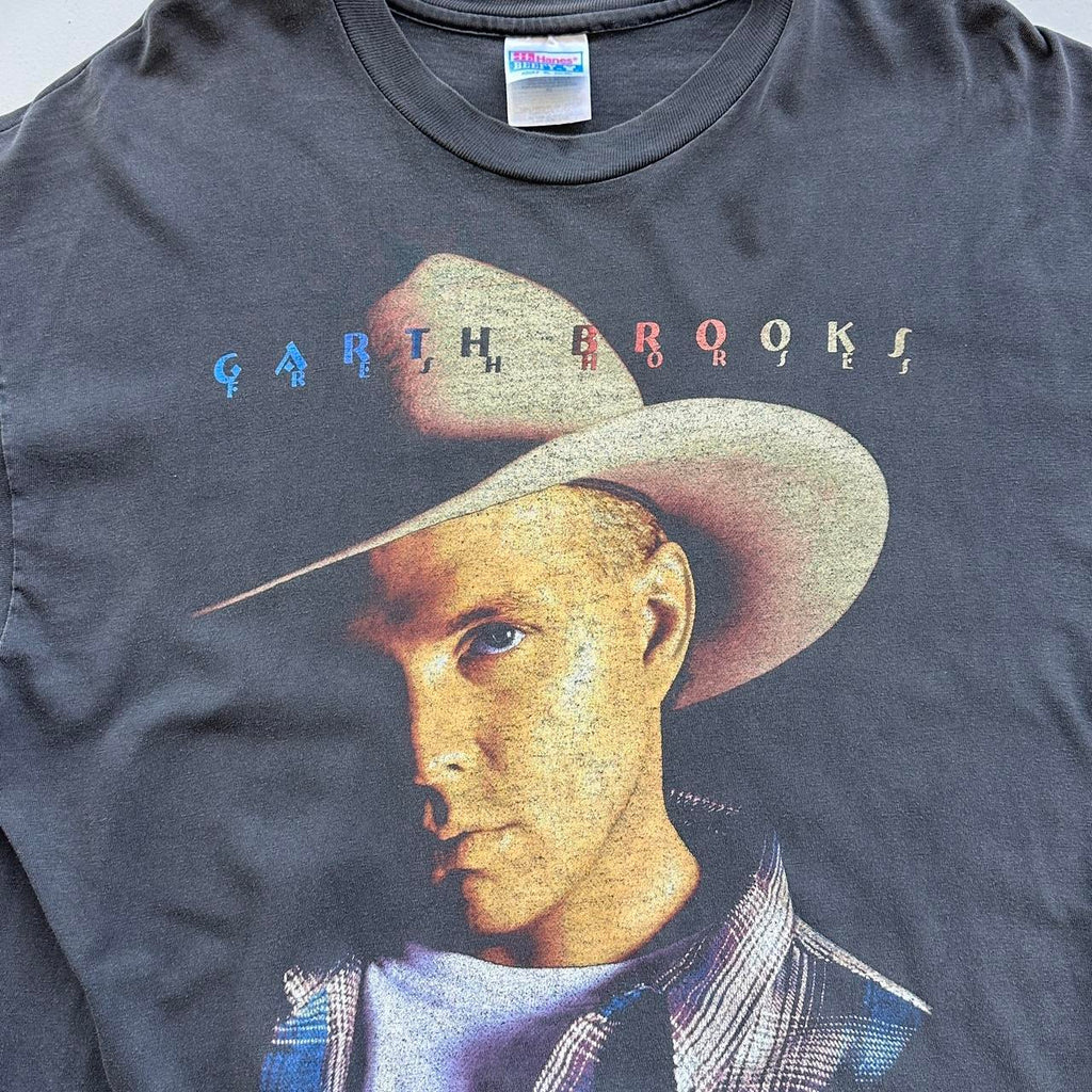 Garth Brooks Country Faded Black 90s Vintage T-shirt - XL