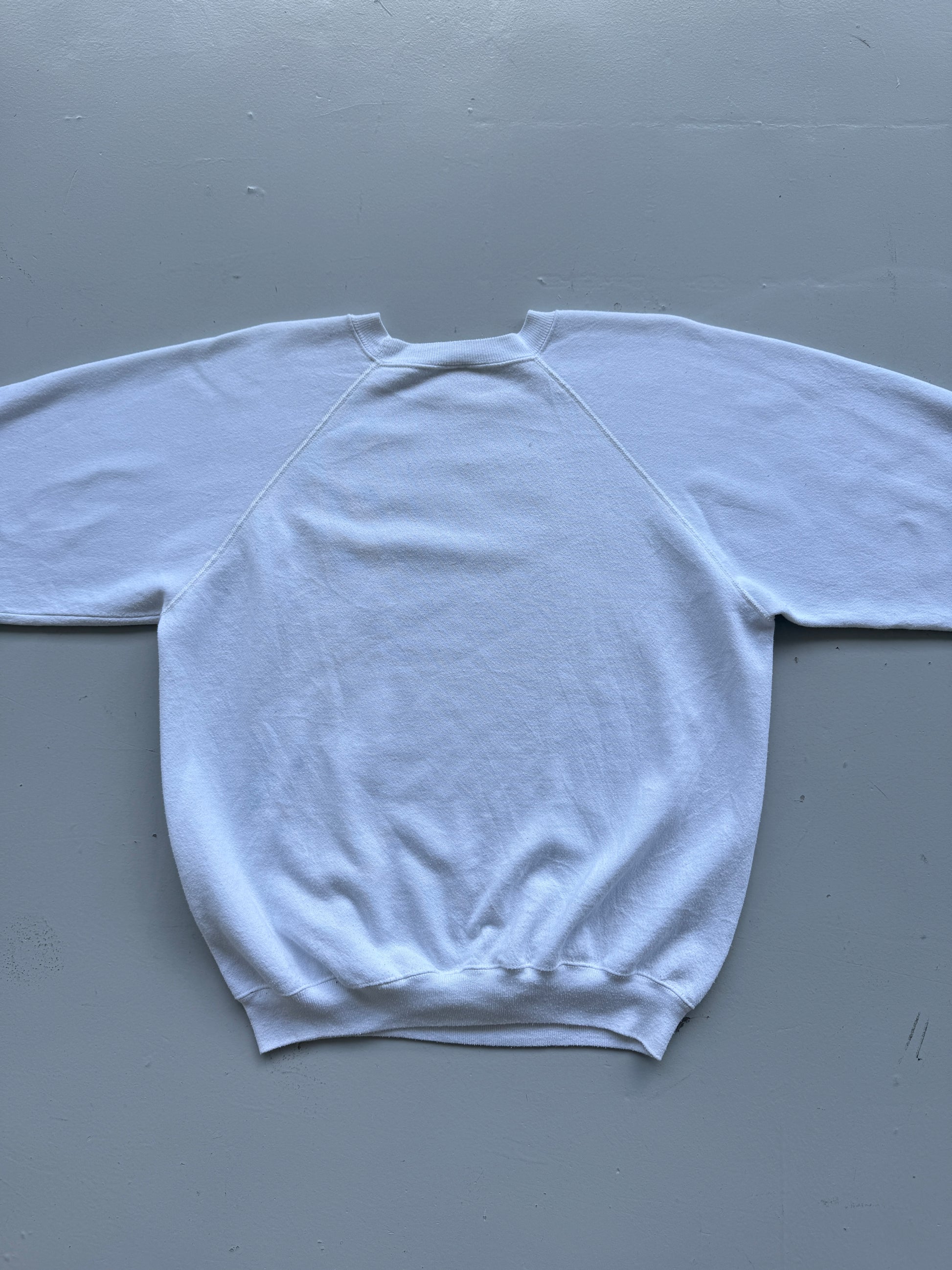 White 00's Vintage Funny Slogan Graphic Sweatshirt Jumper - Large