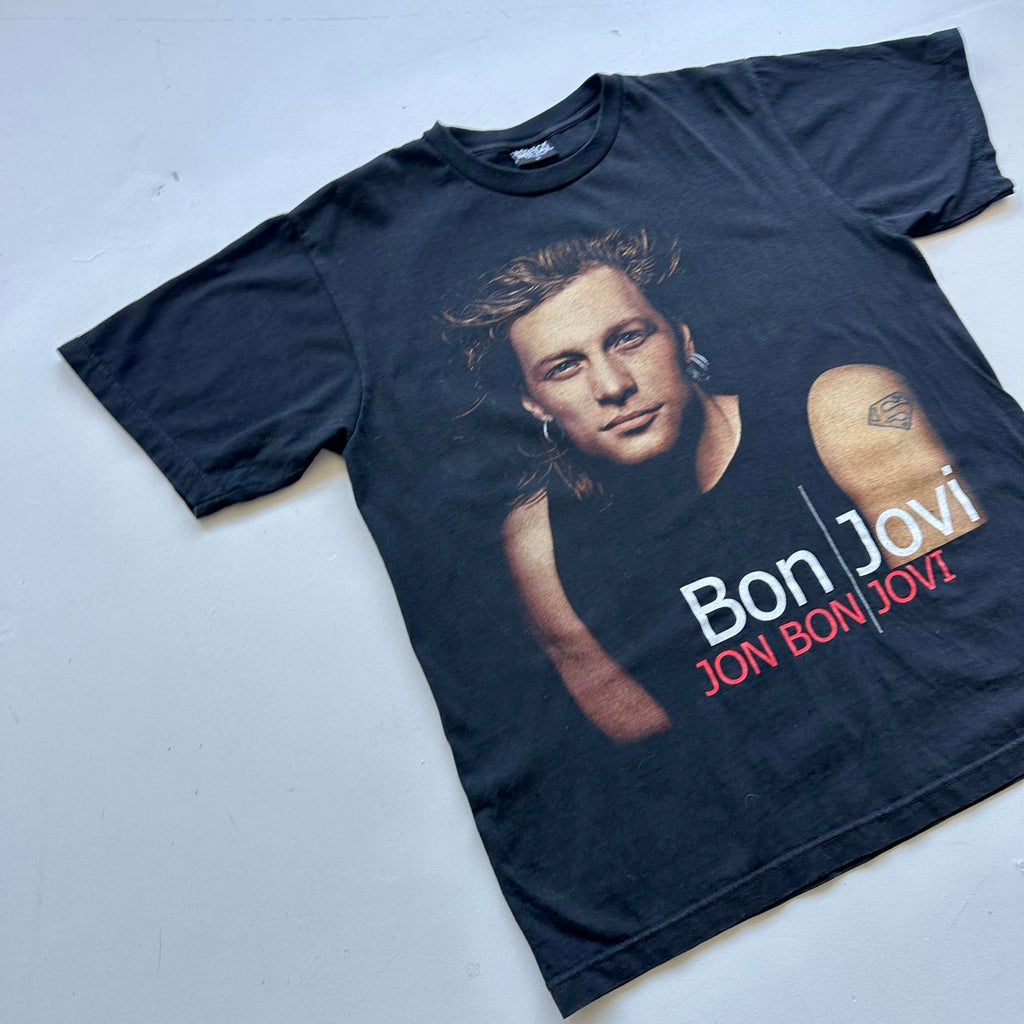 Bon Jovi Black 00s Vintage T-shirt - Large