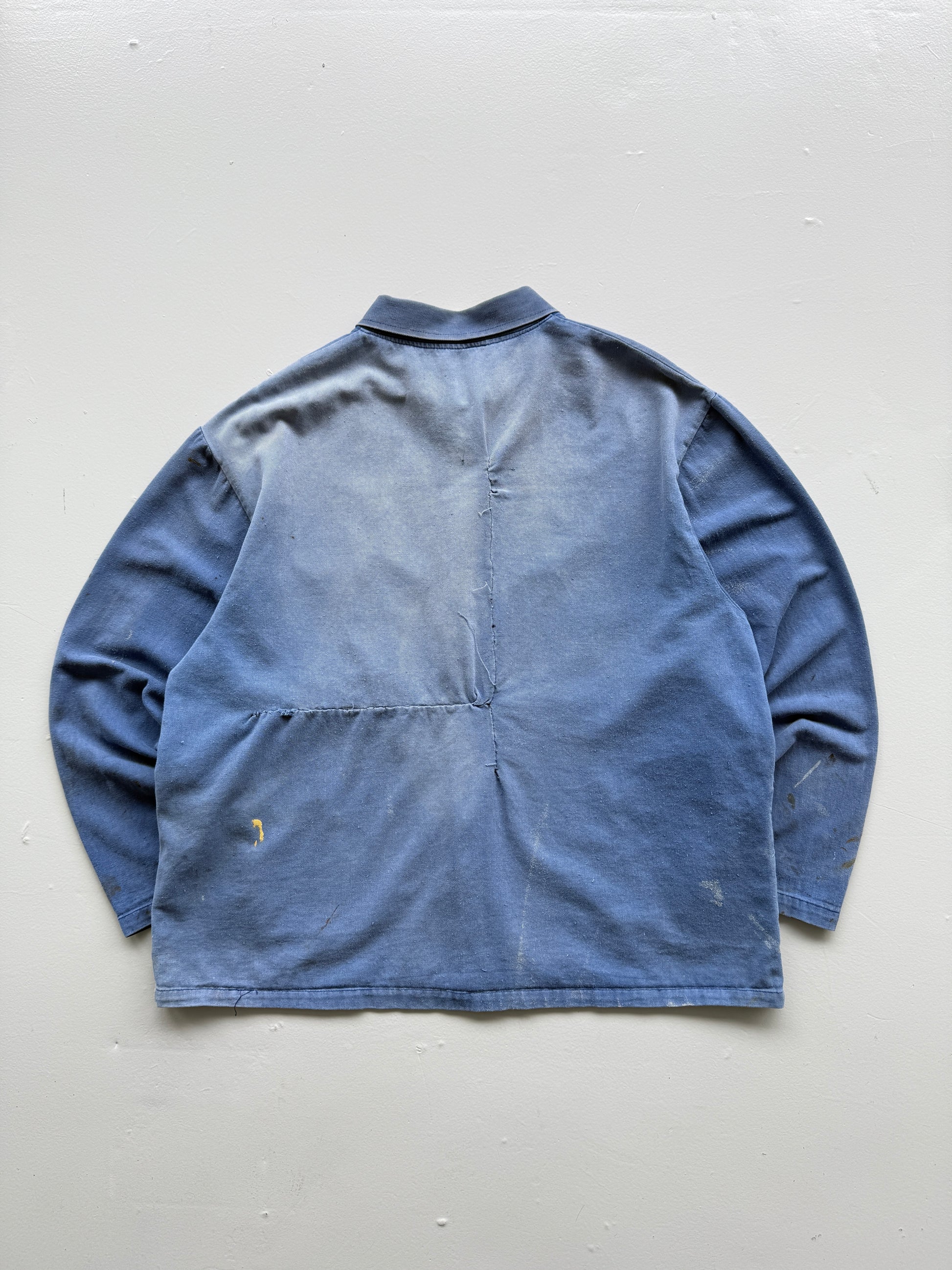 Thrashed Blue French Chore Jacket 70's Vintage Workwear CH170 - Oversized Medium