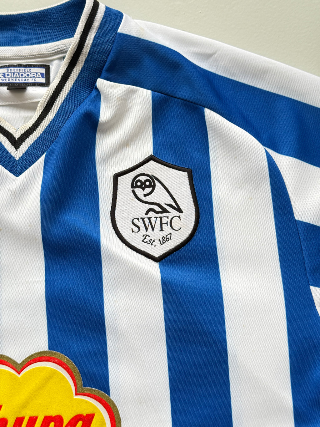 Diadora Sheffield Wednesday Chupa Chups 00's Vintage Football Shirt #18 - Large