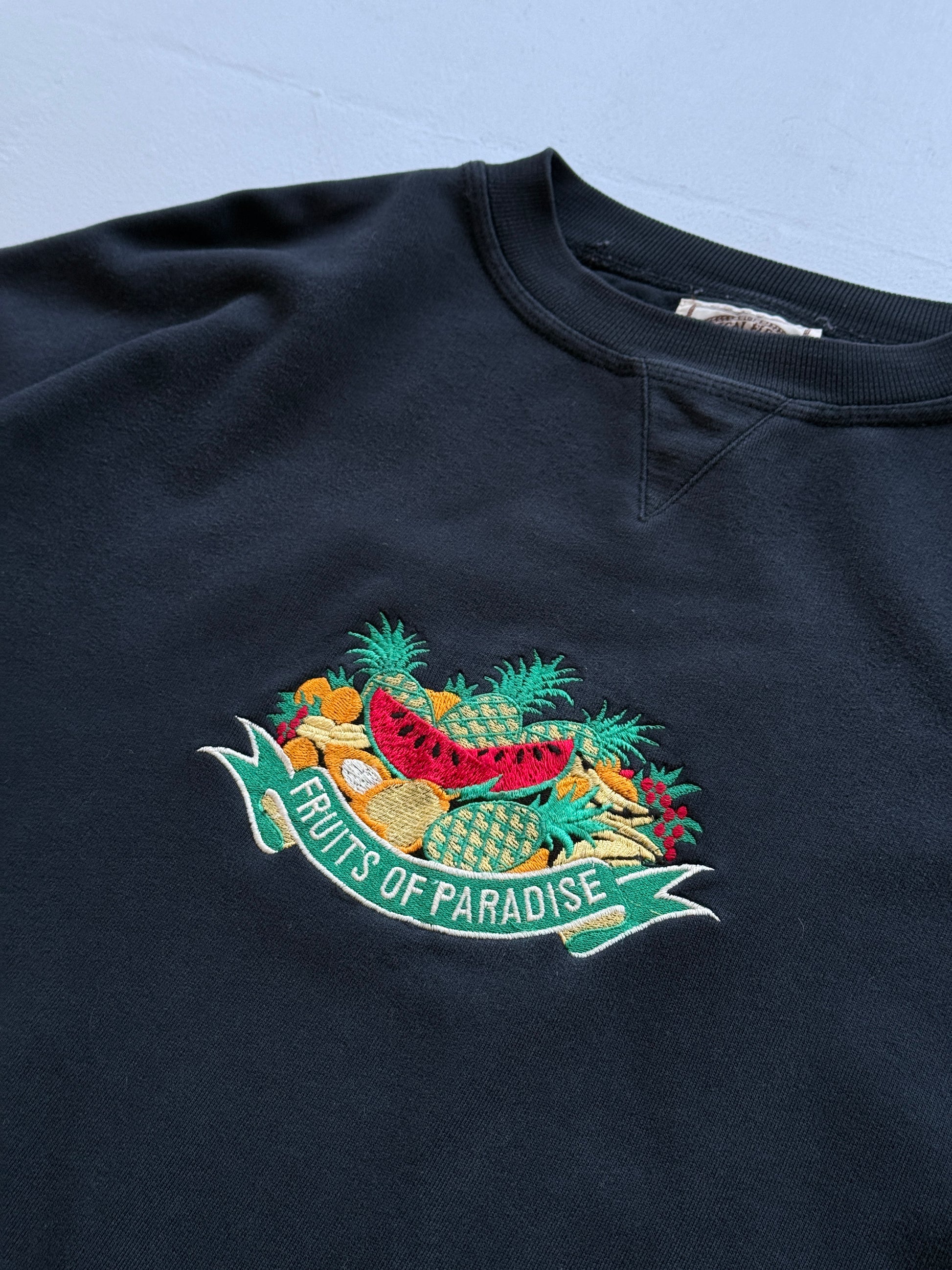 Black Fruits of Paradise 90's Vintage Graphic Sweatshirt Jumper - XL